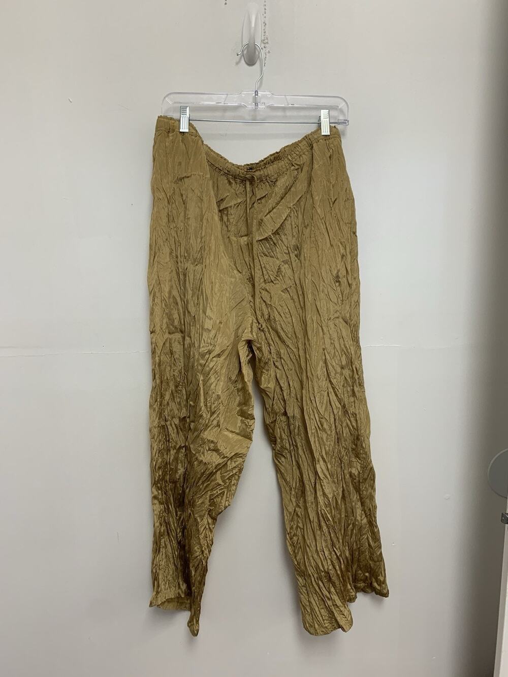 NWT J.Crew $148 New Soleil pant in crinkled viscose blend, Honey Brown XXL